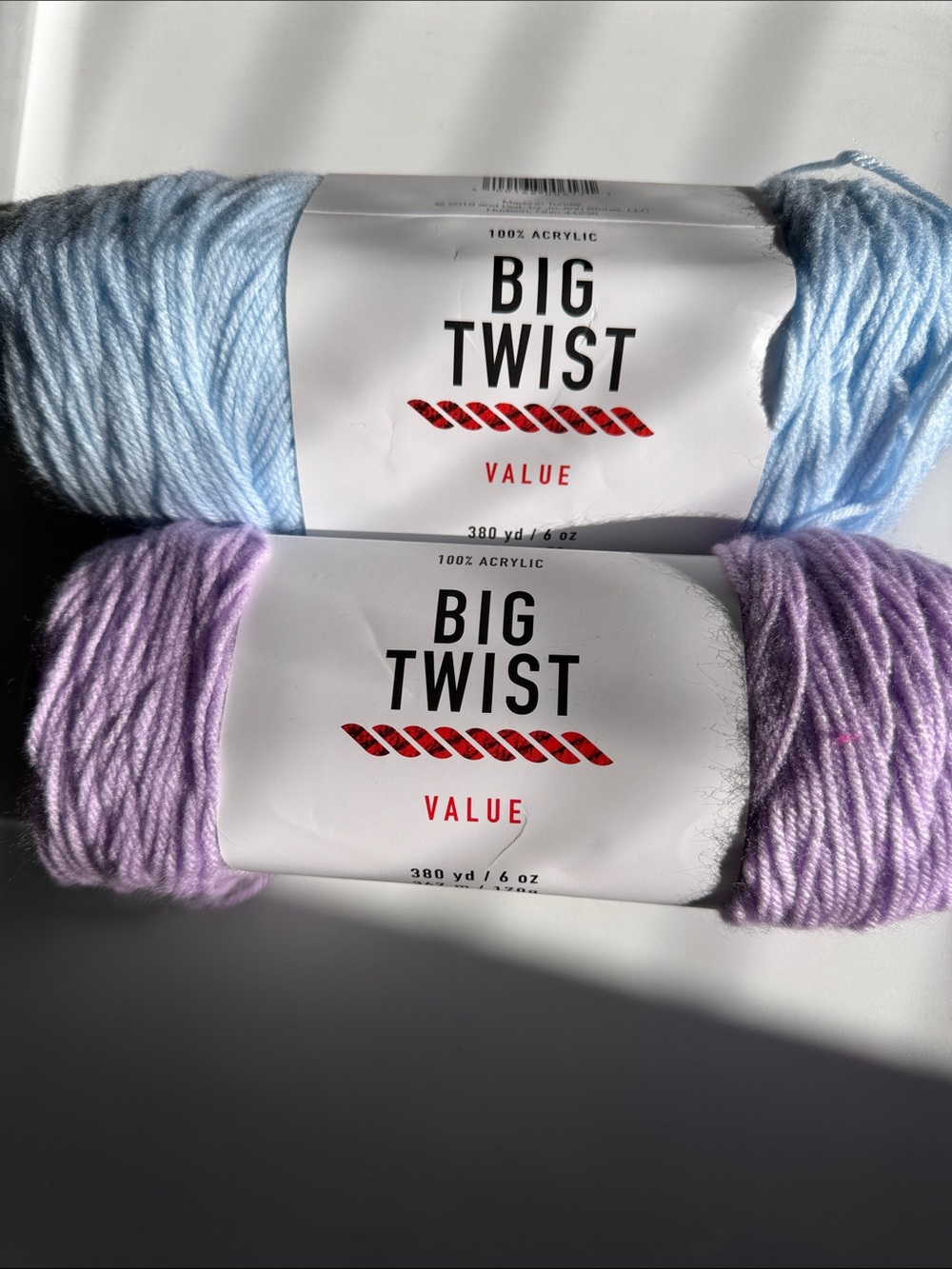 Big Twist Value  Acrylic Yarn - Light Blue & Lavender